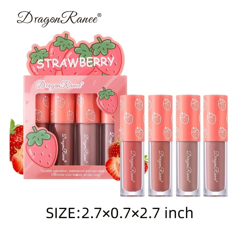 KissICON KissIcon Strawberry Matte Lipstick Set - Waterproof