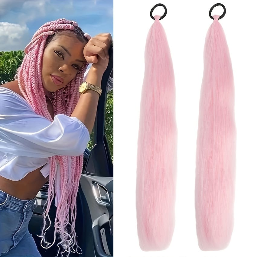 KissICON Kissicon Synthetic Straight Ponytail Elastic Tie