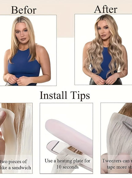 KissICON KissIcon Tape In Hair Extensions Remy 4P27 -