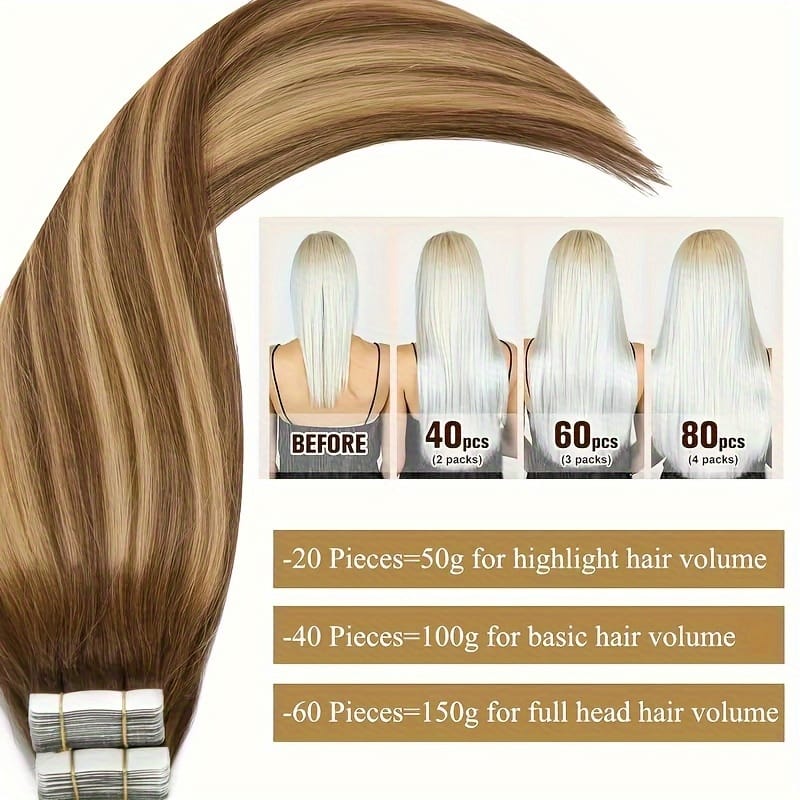 KissICON KissIcon Tape In Hair Extensions Remy 4P27 -