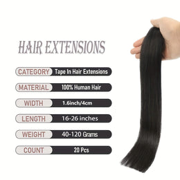 KissICON KissIcon Tape-In Straight Hair Extensions 16-26 - Weft