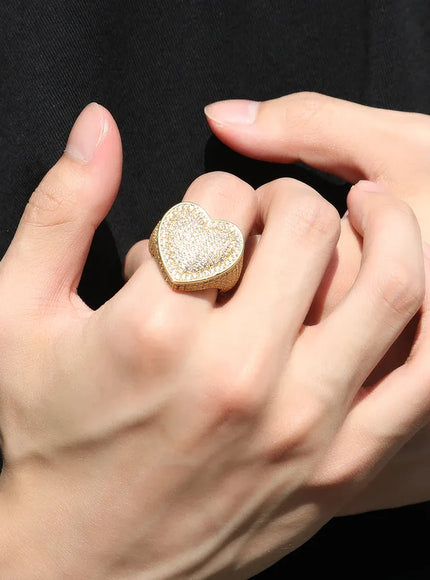 KissICON Kissicon Tbtk Heart Ring – Micro Paved Iced