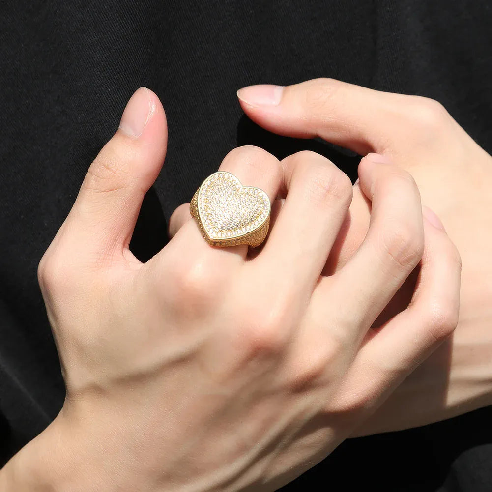 KissICON Kissicon Tbtk Heart Ring – Micro Paved Iced