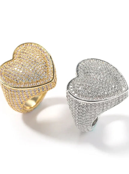 KissICON Kissicon Tbtk Heart Ring – Micro Paved Iced