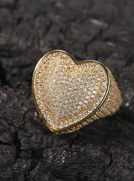 KissICON Kissicon Tbtk Heart Ring – Micro Paved Iced
