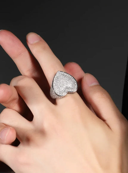 KissICON Kissicon Tbtk Heart Ring – Micro Paved Iced