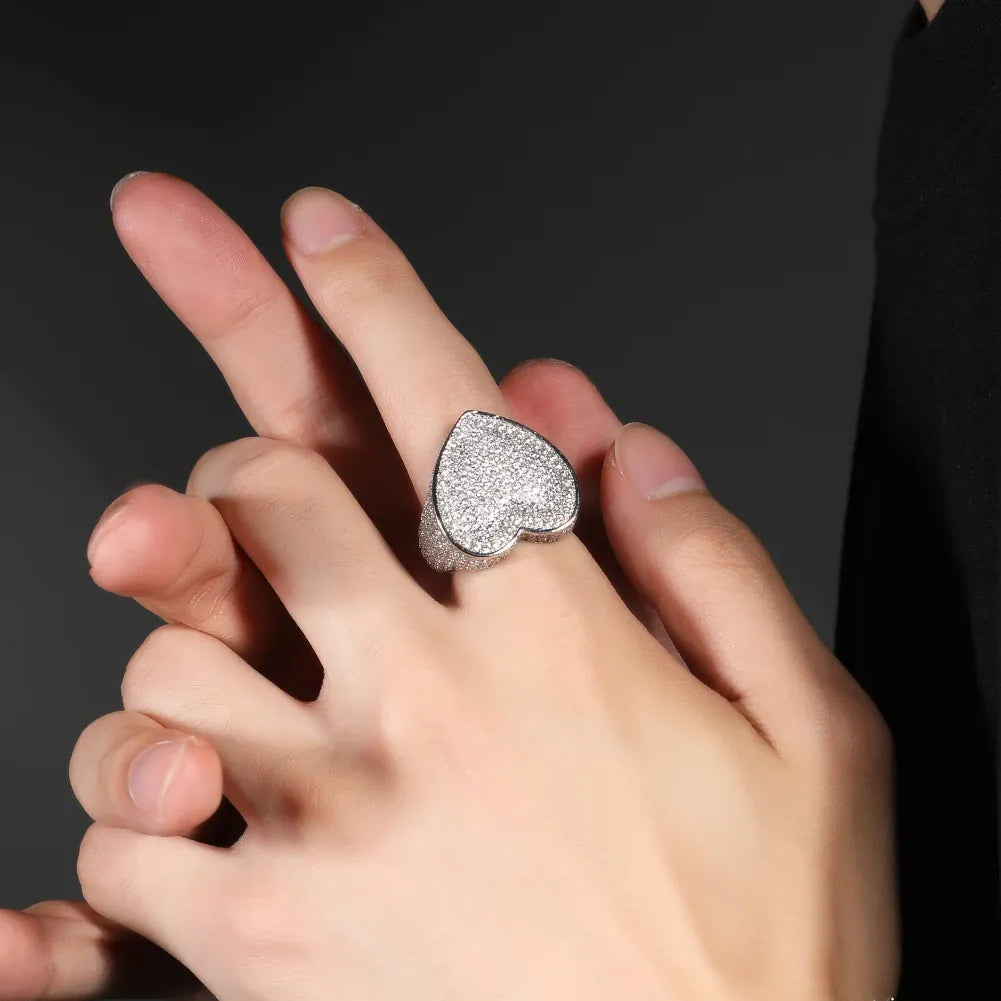 KissICON Kissicon Tbtk Heart Ring – Micro Paved Iced