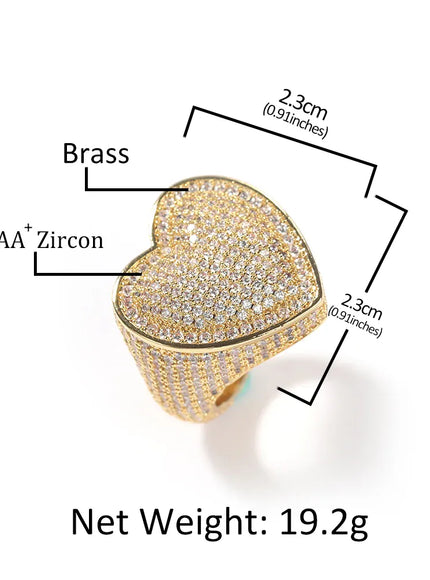 KissICON Kissicon Tbtk Heart Ring – Micro Paved Iced