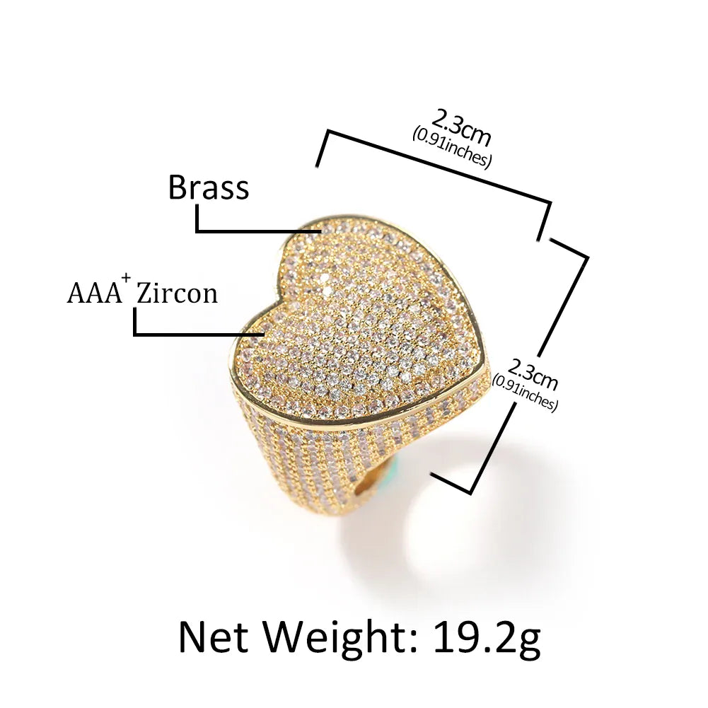 KissICON Kissicon Tbtk Heart Ring – Micro Paved Iced