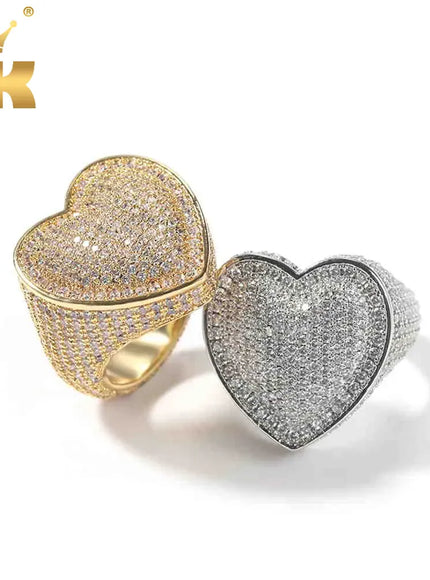 KissICON Kissicon Tbtk Heart Ring – Micro Paved Iced