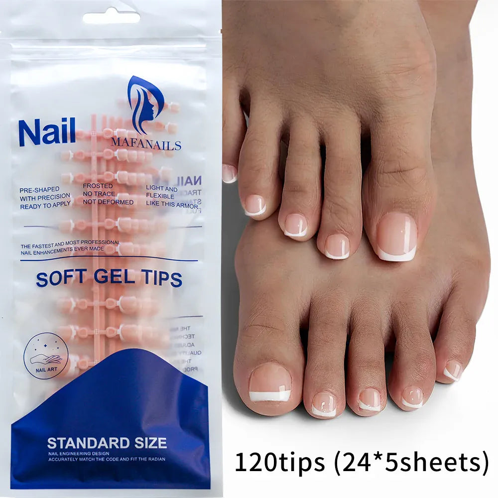 KissICON KissIcon Toe Nail Tips Pink Edge Full Cover