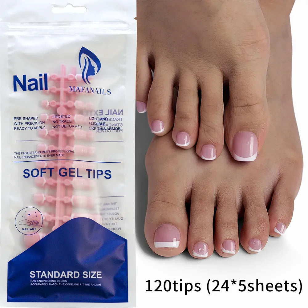 KissICON KissIcon Toe Nail Tips Pink Edge Full Cover