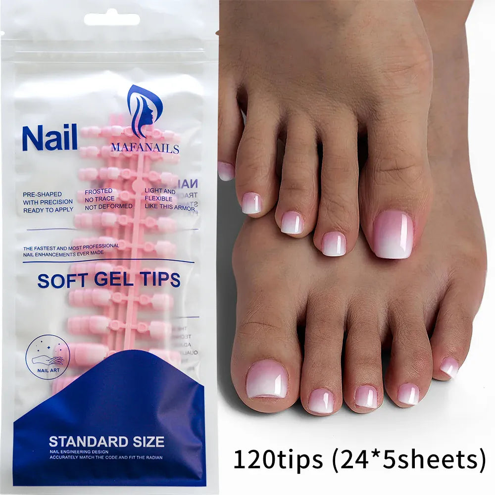 KissICON KissIcon Toe Nail Tips Pink Edge Full Cover