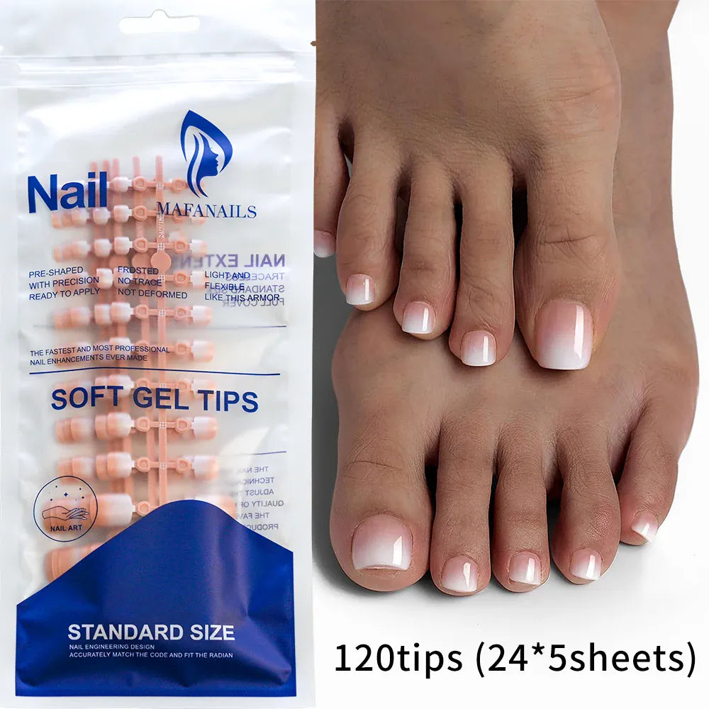 KissICON KissIcon Toe Nail Tips Pink Edge Full Cover