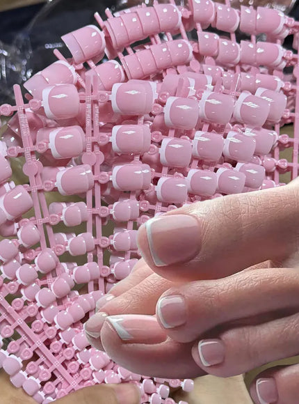 KissICON KissIcon Toe Nail Tips Pink Edge Full Cover