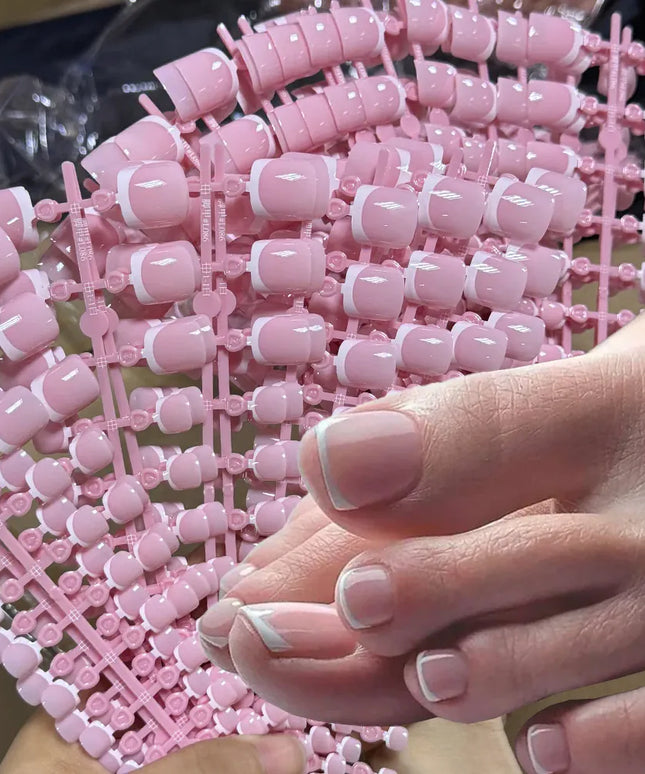 KissICON KissIcon Toe Nail Tips Pink Edge Full Cover