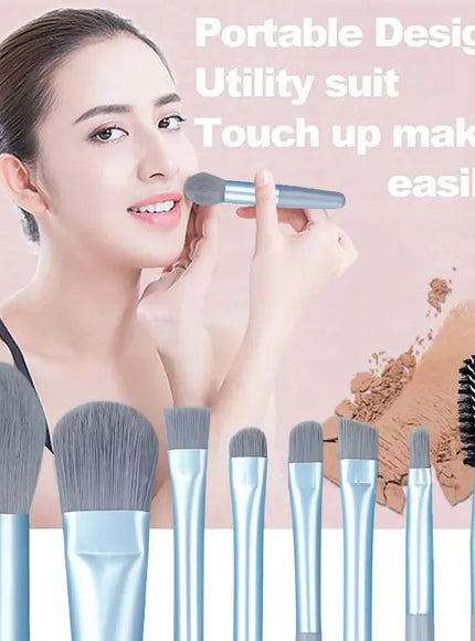 KissICON KissIcon Travel Makeup Brush Set 8Pcs with Bag