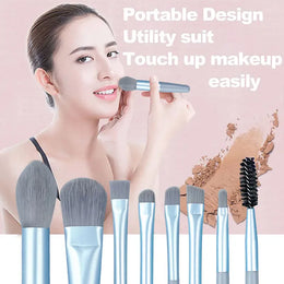 KissICON KissIcon Travel Makeup Brush Set 8Pcs with Bag