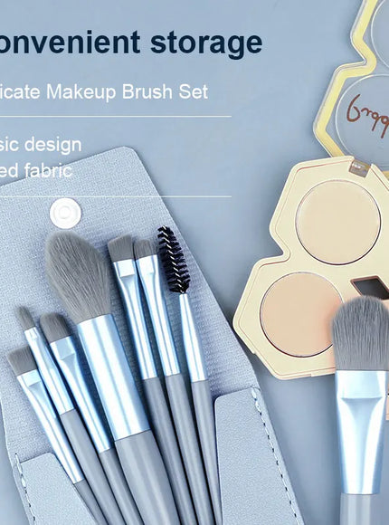 KissICON KissIcon Travel Makeup Brush Set 8Pcs with Bag
