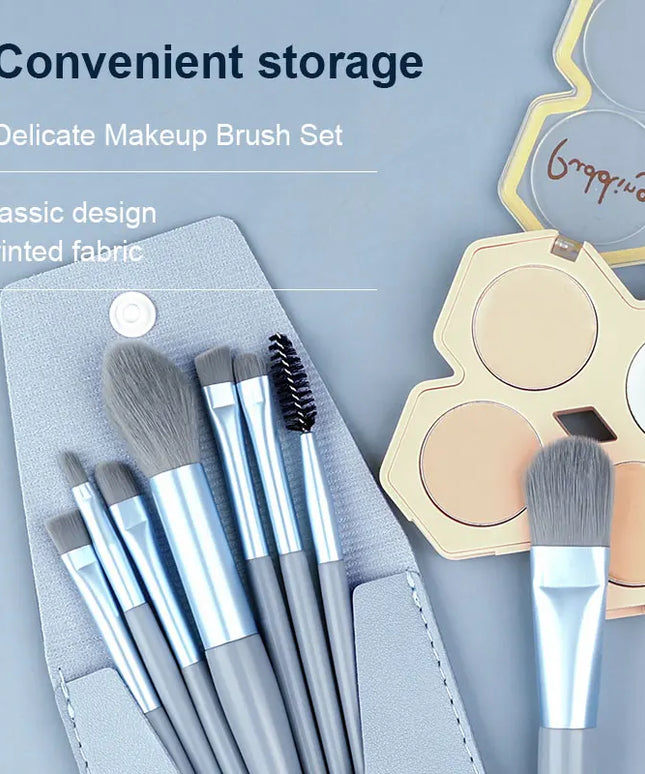 KissICON KissIcon Travel Makeup Brush Set 8Pcs with Bag