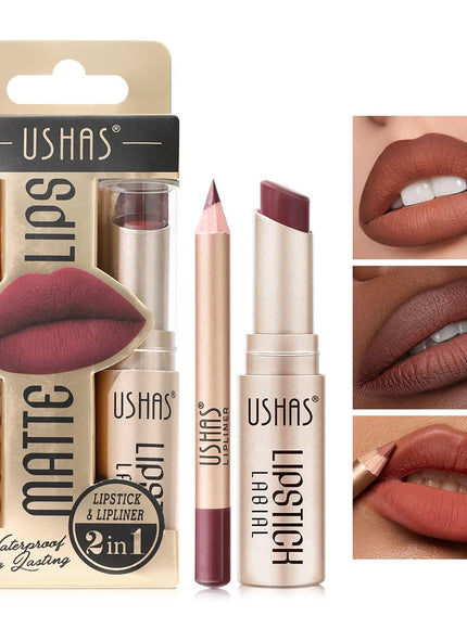 KissICON KissIcon Ushas Lipstick Lipliner Set - Long Lasting