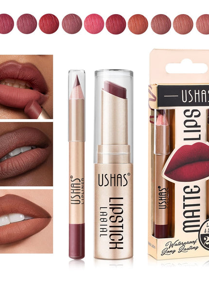 KissICON KissIcon Ushas Lipstick Lipliner Set - Long Lasting