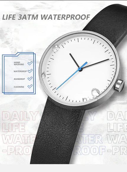 KissICON KissIcon UTHAI Couple Leather Strap Quartz Wristwatch Trendy