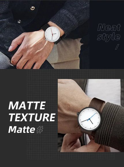 KissICON KissIcon UTHAI Couple Leather Strap Quartz Wristwatch Trendy
