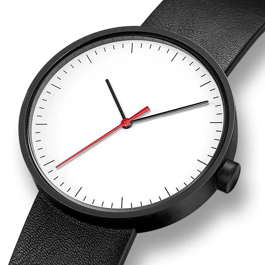 KissICON KissIcon UTHAI Couple Leather Strap Quartz Wristwatch Trendy