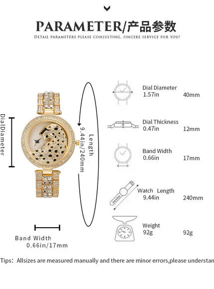 KissICON KissIcon UTHAI H30 Leopard Head Watch - Diamond