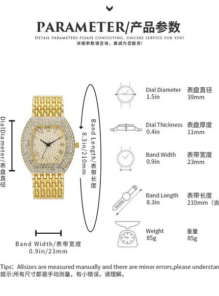 KissICON KissIcon UTHAI H64 Diamond Watch Steel Band -
