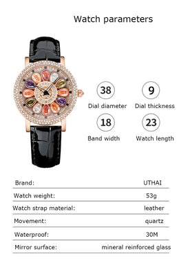 KissICON KissIcon UTHAI Quartz Watch Diamond Dial Waterproof -