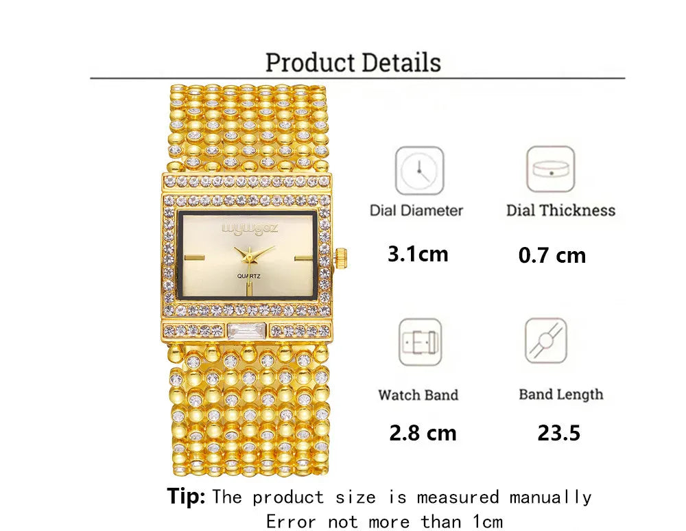 KissICON KissIcon Uthai W25 Square Quartz Watch - Diamond