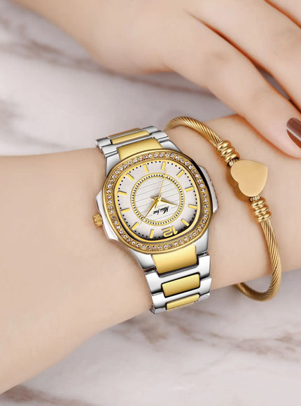 KissICON KissIcon UTHAI W93 Womens Diamond Luxury Watch Gold