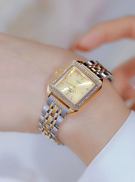 KissICON KissIcon UTHAI Women Watch Gold Square Quartz -