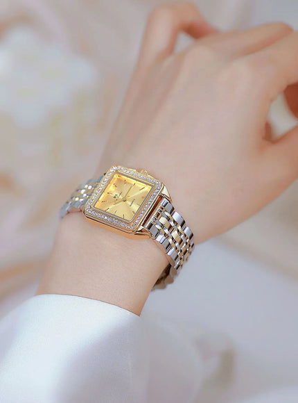 KissICON KissIcon UTHAI Women Watch Gold Square Quartz -