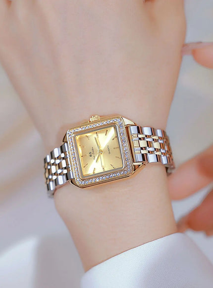 KissICON KissIcon UTHAI Women Watch Gold Square Quartz -