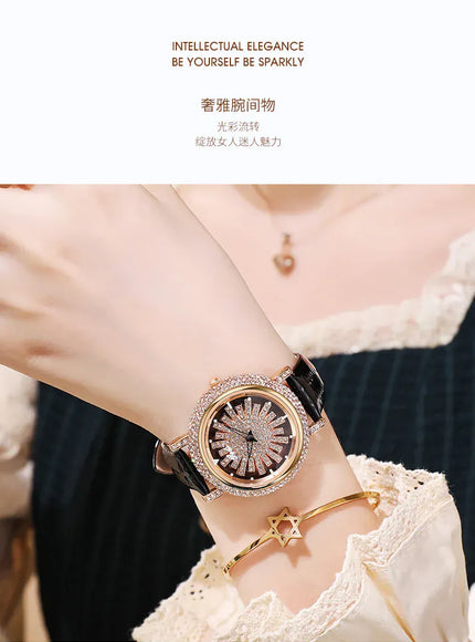 KissICON KissIcon UTHAI Women Watch Leather Diamond Waterproof -