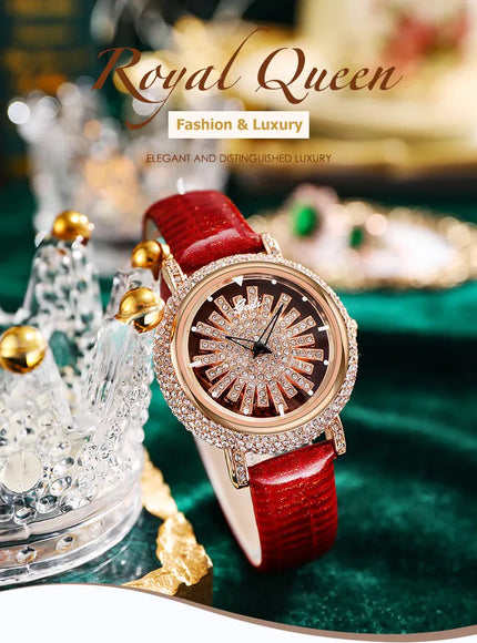 KissICON KissIcon UTHAI Women Watch Leather Diamond Waterproof -