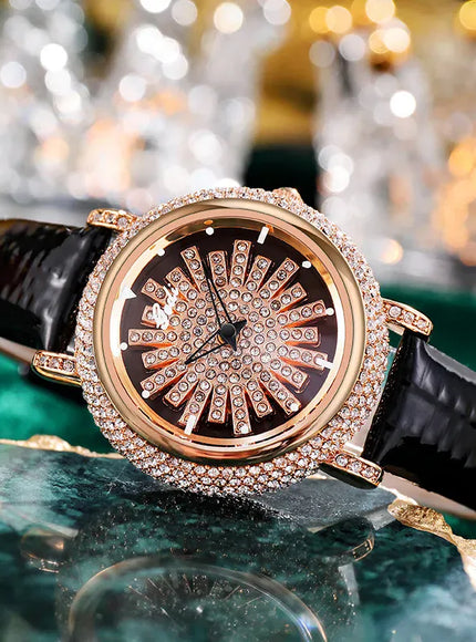 KissICON KissIcon UTHAI Women Watch Leather Diamond Waterproof -