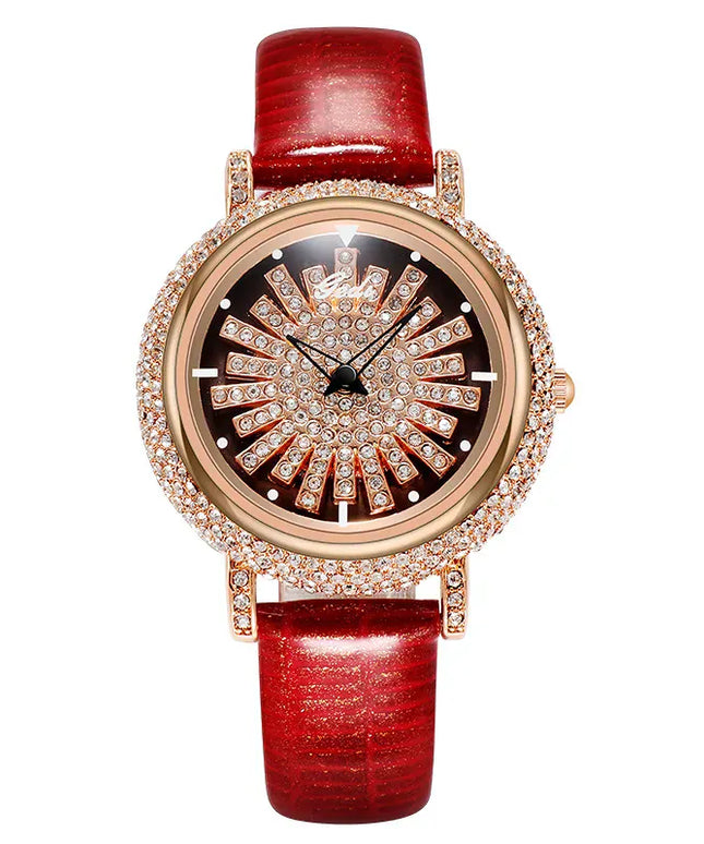 KissICON KissIcon UTHAI Women Watch Leather Diamond Waterproof -