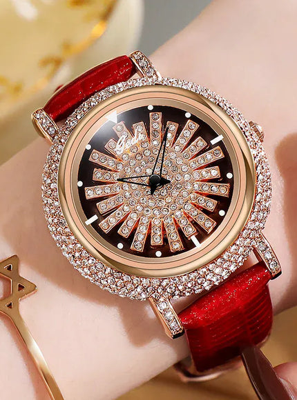 KissICON KissIcon UTHAI Women Watch Leather Diamond Waterproof -