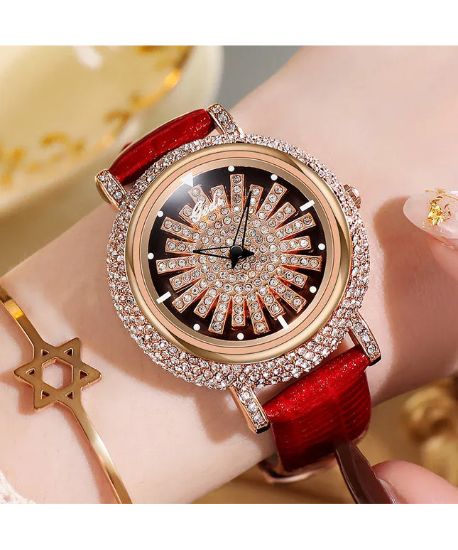 KissICON KissIcon UTHAI Women Watch Leather Diamond Waterproof -