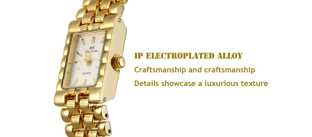 KissICON KissIcon UTHAI Women Watch Luxury Square Gold Waterproof