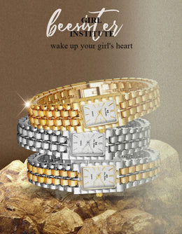 KissICON KissIcon UTHAI Women Watch Luxury Square Gold Waterproof