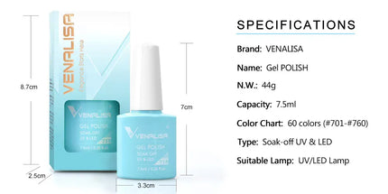KissICON KissIcon Venalisa 7.5ml Nail Gel Polish 60 Colors