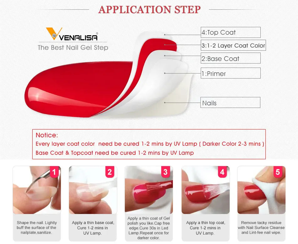 KissICON KissIcon Venalisa Gel Nail Paint 12ml 120 Colors