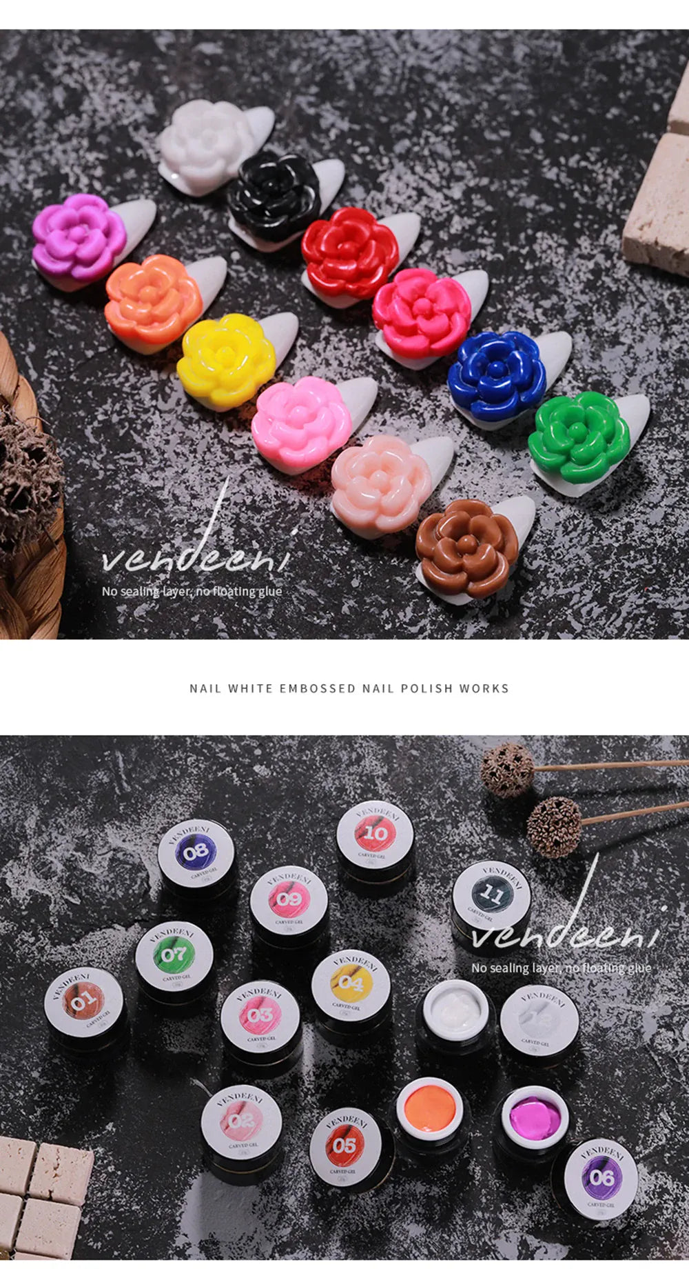 KissICON KissIcon Vendeeni 12 Colors Sculpture Nail Gel Odorless