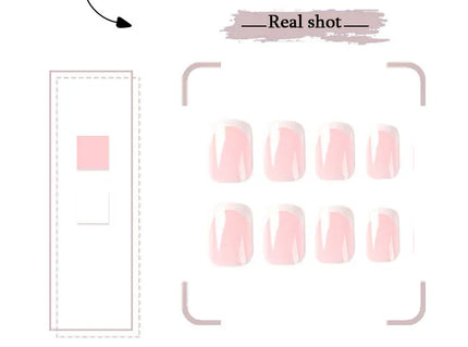 KissICON KissIcon White French Long Square Fake Nails Full
