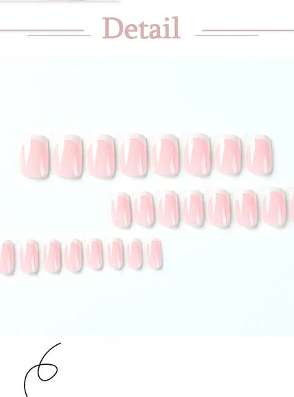 KissICON KissIcon White French Long Square Fake Nails Full